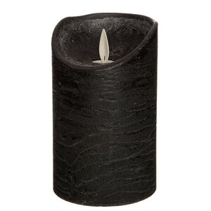 Kaars wax rustk+vlam 12.5cm zwrt bo - afbeelding 2