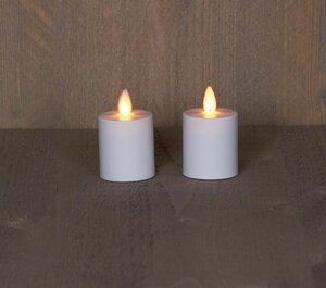 Kaars wax rustk+vlam h5cm s2 wit bo