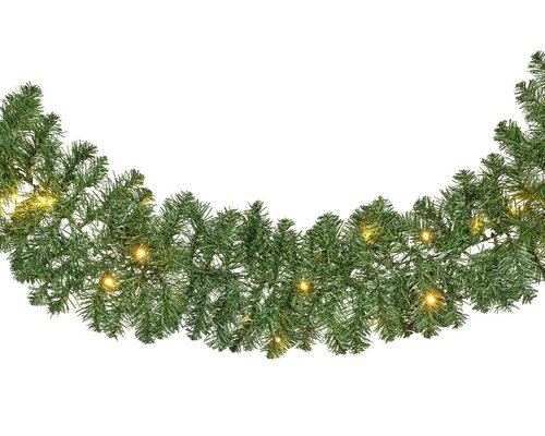 Everlands Imperial slinger op batterijen met verlichting - groen/warm wit - Ø 25 cm - afbeelding 1