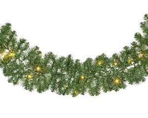 Everlands Imperial slinger op batterijen met verlichting - groen/warm wit - Ø 25 cm