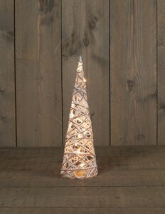 Kegel h40cm jute/katoen 10led ww bo