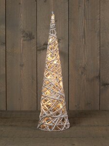 Kegel h60cm jute/katoen 15led ww bo