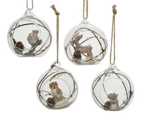Decoris Kerstbal glas - bruin - Ø 8 cm