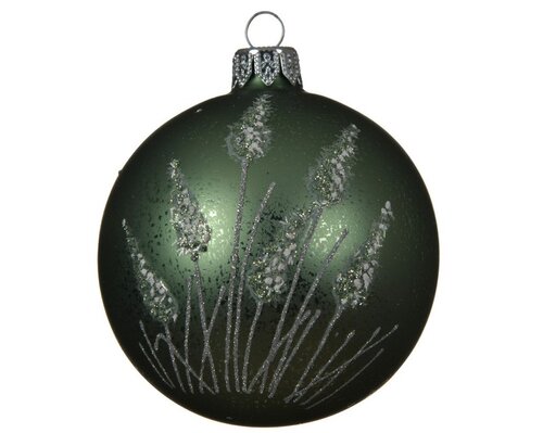 Kerstbal glas salie groen