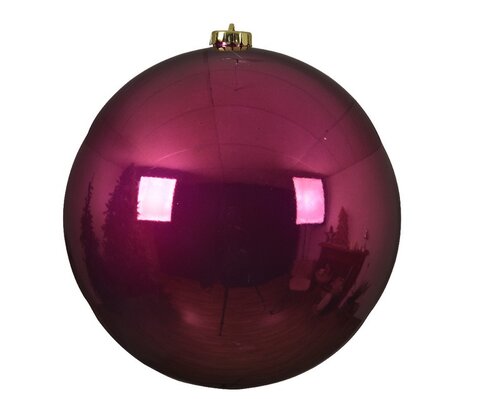 Kerstbal kunststof magnolia - afbeelding 1