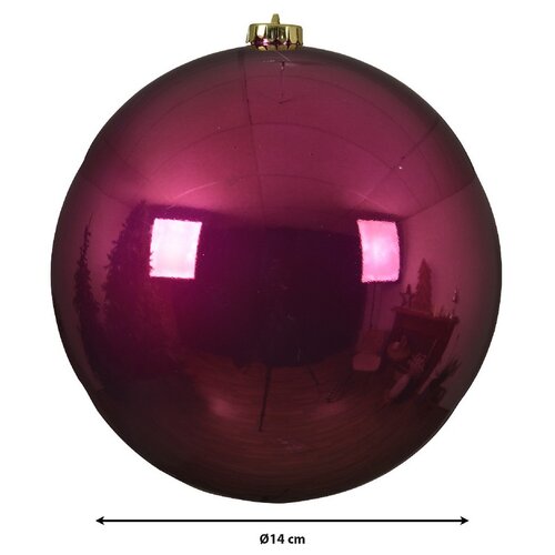 Kerstbal kunststof magnolia - afbeelding 3