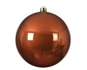 Kerstbal kunststof Terra bruin - afbeelding 1
