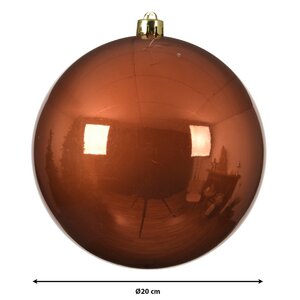 Kerstbal kunststof Terra bruin - afbeelding 3