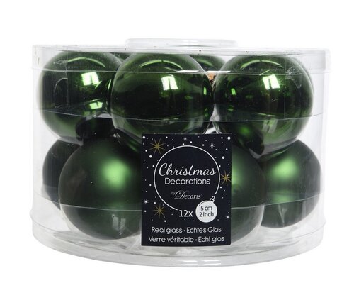 Decoris Kerstballen gla dennengroen dia5cm