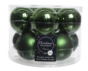 Decoris Kerstballen glas - dennengroen - Ø 6 cm