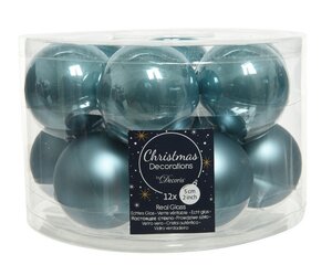 Kerstballen glas mix ochtend blauw