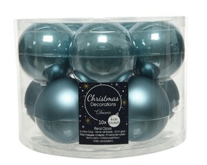 Kerstballen glas mix ochtend blauw