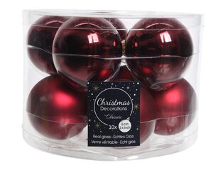Decoris Kerstballen glas - ossenbloed - Ø 6 cm