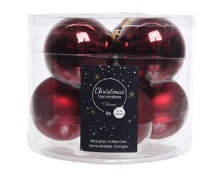 Decoris Kerstballen glas - ossenbloed - Ø 7 cm