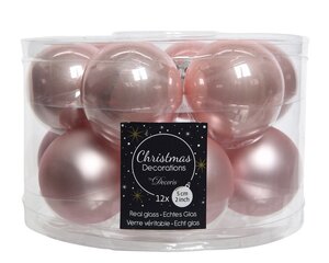 Decoris Kerstballen gla poederroze dia5cm