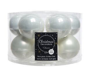 Decoris Kerstballen gla winterwit dia5cm