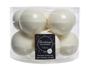 Decoris Kerstballen glas - wolwit - Ø 6 cm