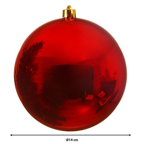 Decoris Kerstballen polystyreen - kerstrood - Ø 14 cm - afbeelding 3