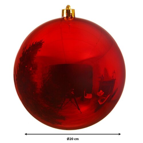 Decoris Kerstballen polystyreen - kerstrood - Ø 20 cm - afbeelding 3