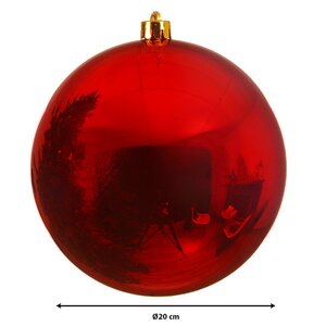 Decoris Kerstballen polystyreen - kerstrood - Ø 20 cm - afbeelding 3