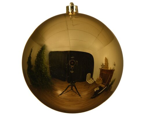 Decoris Kerstballen polystyreen - licht goud - Ø 14 cm - afbeelding 1