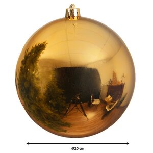 Decoris Kerstballen polystyreen - licht goud - Ø 20 cm - afbeelding 3