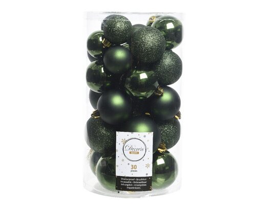Decoris Kerstballen polystyreen - dennengroen - Ø 6 cm - afbeelding 1