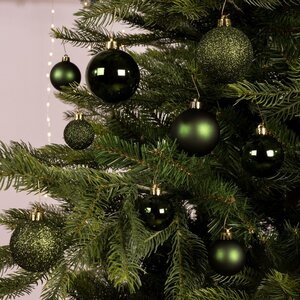 Decoris Kerstballen polystyreen - dennengroen - Ø 6 cm - afbeelding 2