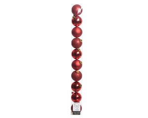 Kerstballen kunststof mix kerstrood - afbeelding 1