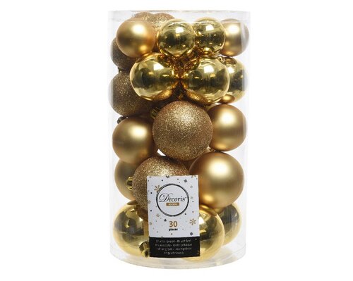 Decoris Kerstballen polystyreen - licht goud - Ø 6 cm - afbeelding 1