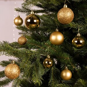 Decoris Kerstballen polystyreen - licht goud - Ø 6 cm - afbeelding 2