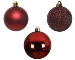 Decoris Kerstballen polystyreen - ossenbloed - Ø 6 cm - afbeelding 2