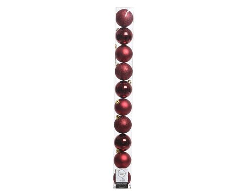Decoris Kerstballen polystyreen - ossenbloed - Ø 6 cm - afbeelding 1