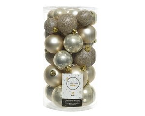 Decoris Kerstballen polystyreen - parel - Ø 6 cm - afbeelding 1