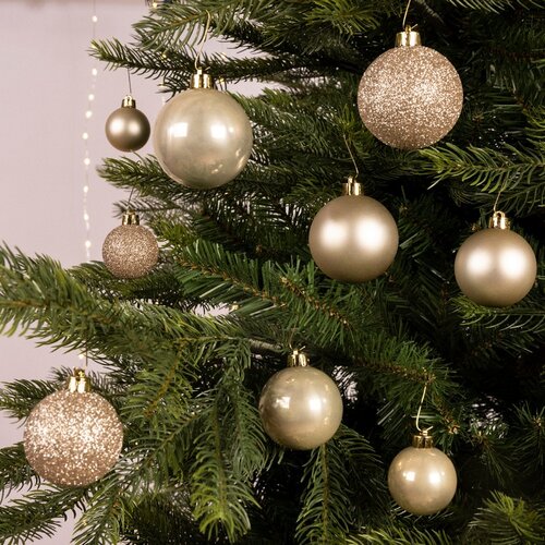Decoris Kerstballen polystyreen - parel - Ø 6 cm - afbeelding 2