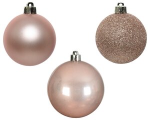 Decoris Kerstballen kun poederroze dia6cm - afbeelding 4