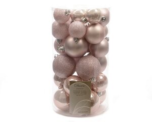 Decoris Kerstballen polystyreen - poederroze - Ø 6 cm - afbeelding 1