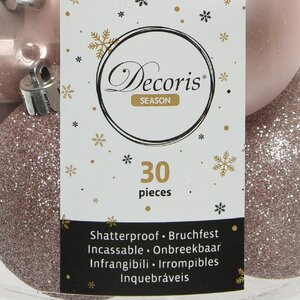 Decoris Kerstballen polystyreen - poederroze - Ø 6 cm - afbeelding 4