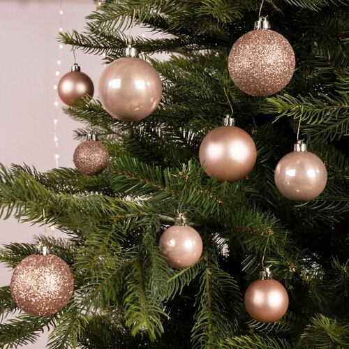Decoris Kerstballen polystyreen - poederroze - Ø 6 cm - afbeelding 5