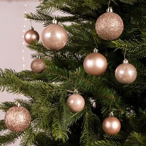 Decoris Kerstballen polystyreen - poederroze - Ø 6 cm - afbeelding 5