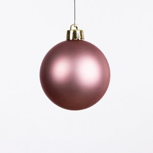 Decoris Kerstballen kun velours roze dia6cm - afbeelding 4