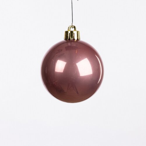 Decoris Kerstballen kun velours roze dia6cm - afbeelding 6