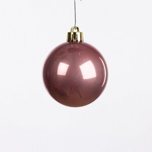 Decoris Kerstballen kun velours roze dia6cm - afbeelding 6