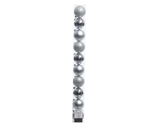 Decoris Kerstballen kun zilver dia6cm - afbeelding 1