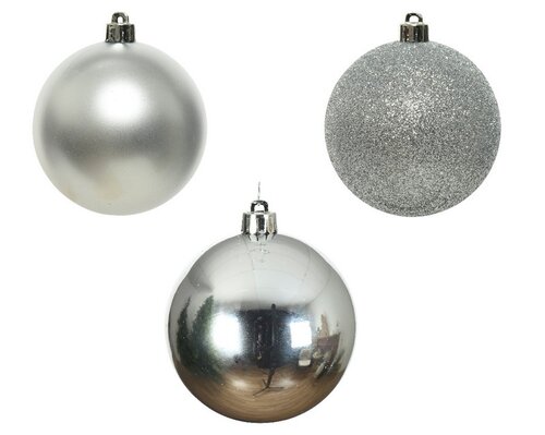 Decoris Kerstballen kun zilver dia6cm - afbeelding 5