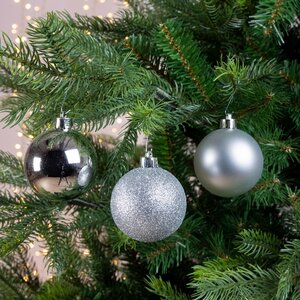 Decoris Kerstballen kun zilver dia6cm - afbeelding 3