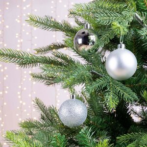 Decoris Kerstballen kun zilver dia6cm - afbeelding 2