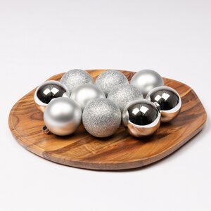 Decoris Kerstballen kun zilver dia6cm - afbeelding 4