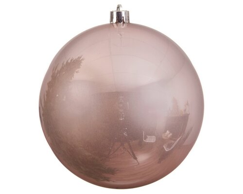 Kerstballen kunststof poederroze - afbeelding 1