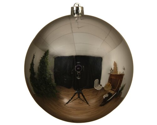 Decoris Kerstballen polystyreen - zilver - Ø 14 cm